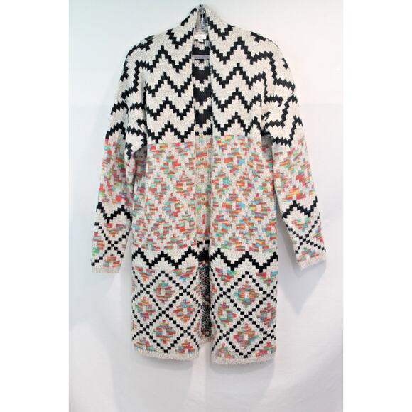 Debut by Dreamers Sweater Atzec Tribal Open Cardigan Womens size L Duster - Picture 1 of 7
